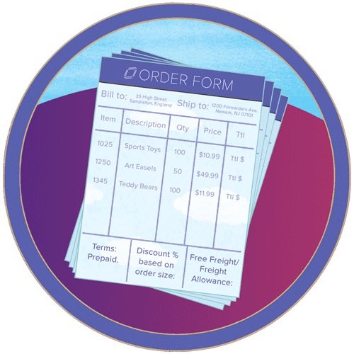 Original Selemart wholesale order form illustration